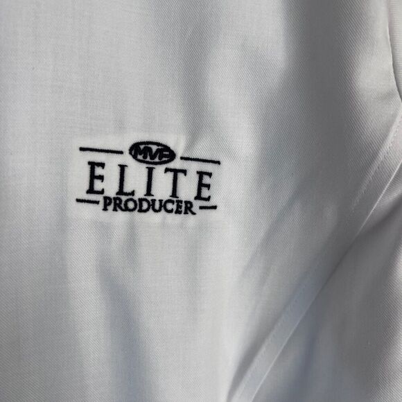 Cutter & Buck White Button Up Dress Shirt Long Sleeve "Elite Producer" Logo LG - Picture 6 of 10